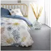 Image de Parure de lit coton 2 personnes imprimé floral 240x260 cm bleu