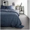 Image de Parure de lit coton 2 personnes imprimé a carreaux 240x260 cm bleu