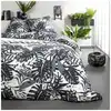 Image de Parure de lit coton 2 personnes imprimé jungle 240x260 cm blanc