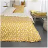 Image de Parure de lit 2 personnes imprimé a pois coton 240x260 cm jaune