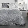Image de Parure de lit 2 personnes imprimé floral coton 240x260 cm gris