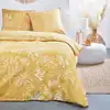 Image de Parure de lit imprimé floral coton 220x240cm jaune
