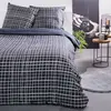 Image de Parure de lit imprimé graphique coton 220x240cm gris anthracite