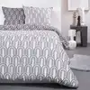 Image de Parure de lit imprimé graphique coton 220x240cm blanc