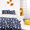 Image de Parure de lit imprimé graphique coton 240x220cm bleu