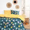 Image de Parure de lit imprimé floral coton 63x63 cm jaune