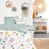 Image de Parure de lit imprimé floral coton 240x220cm blanc
