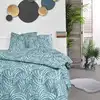 Image de Parure de lit imprimé floral coton 260x240cm bleu