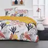 Image de Parure de lit imprimé floral coton 220x240 cm gris