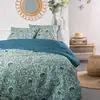 Image de Parure de lit imprimé floral coton 63x63 cm vert