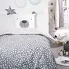 Image de Parure de lit imprimé floral coton 140x200cm blanc