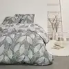 Image de Parure de lit imprimé floral coton 260x240cm gris