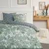 Image de Parure de lit imprimé floral coton 240x220cm vert