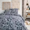Image de Parure de lit imprimé floral coton 240x220cm bleu