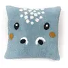 Image de Coussin déhoussable tufté imprimé animalier coton 40x40 cm gris