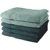 Image de Lot de 5 draps de bain coton uni 70x130 cm bleu pétrole