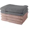 Image de Lot de 5 draps de bain coton uni 70x130 cm rose