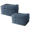 Image de Lot de 10 draps de bain 100% coton bleu gris 50x90