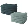 Image de Lot de 10 serviettes de toilette coton uni 50x90 cm vert