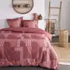 Image de Parure de lit imprimé graphique coton 63x63 cm rose