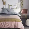 Image de Parure de lit coton gris et rose 220x240