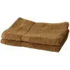 Image de Lot de 2 serviettes de toilette 100% coton marron 50x90