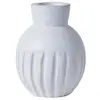 Image de Vase rond avec rainures 16x16 cm ecru