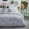 Image de Parure de lit imprimé floral coton 220x240 cm blanc