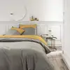 Image de Parure de lit 2 personnes coton 65x65 cm jaune