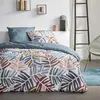 Image de Parure de lit imprimé jungle coton 240x220cm blanc
