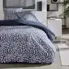 Image de Parure de lit imprimé graphique coton 240x260 cm bleu marine