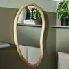 Image de Miroir mural asymétrique en bois 50x70 cm beige