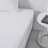 Image de Drap housse 2 personnes uni coton 160x200 cm blanc