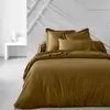 Image de Housse de couette 2 personnes uni coton 220x240 cm marron