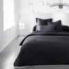 Image de Housse de couette 2 personnes uni coton 63x63 cm noir