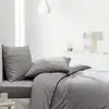 Image de Parure de lit 2 personnes macramé uni coton 240x260 cm gris