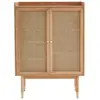 Image de Buffet haut chêne et cannage rotin 90cm