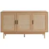 Image de Buffet effet chêne et cannage rotin 130cm