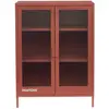 Image de Buffet terracotta portes en verre cannelé 75cm