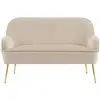Image de Canapé droit en velours 2 places beige