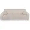Image de Canapé droit convertible en tissu 3 places ecru