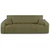 Image de Canapé droit convertible en tissu 3 places kaki