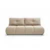 Image de Canapé droit convertible en tissu bouclette 3 places taupe