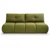 Image de Canapé droit convertible en tissu bouclette 3 places vert olive