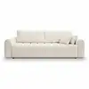 Image de Canapé droit convertible en tissu bouclette 3 places grège