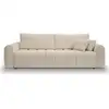 Image de Canapé droit convertible en tissu bouclette 3 places taupe