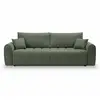 Image de Canapé droit convertible en tissu bouclette 3 places vert kaki