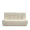 Image de Banquette modulable 2 places tissu chenille écru
