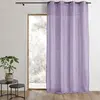 Image de Voilage à fines rayures prêt à poser polyester violet parme 290x240 cm