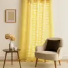 Image de Voilage coloré flash motifs ton sur ton polyester jaune 140x260 cm